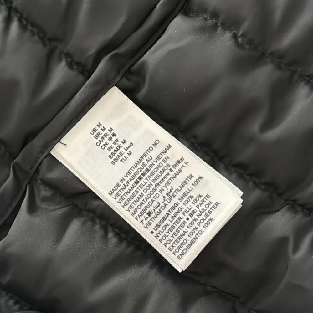Amazon Essentials Puffer Back Vest Lightweight Mocked M Zip Up Water Resistant